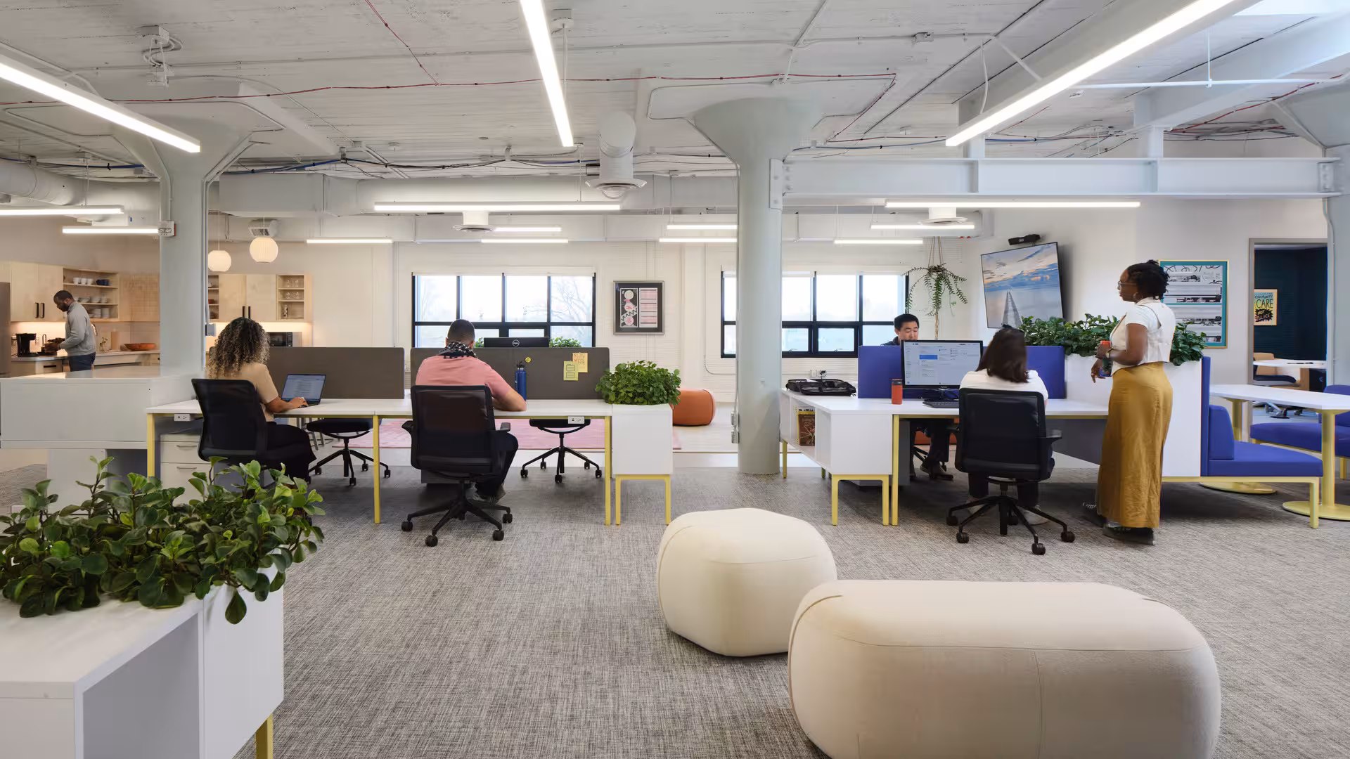 Interior image of an open office space