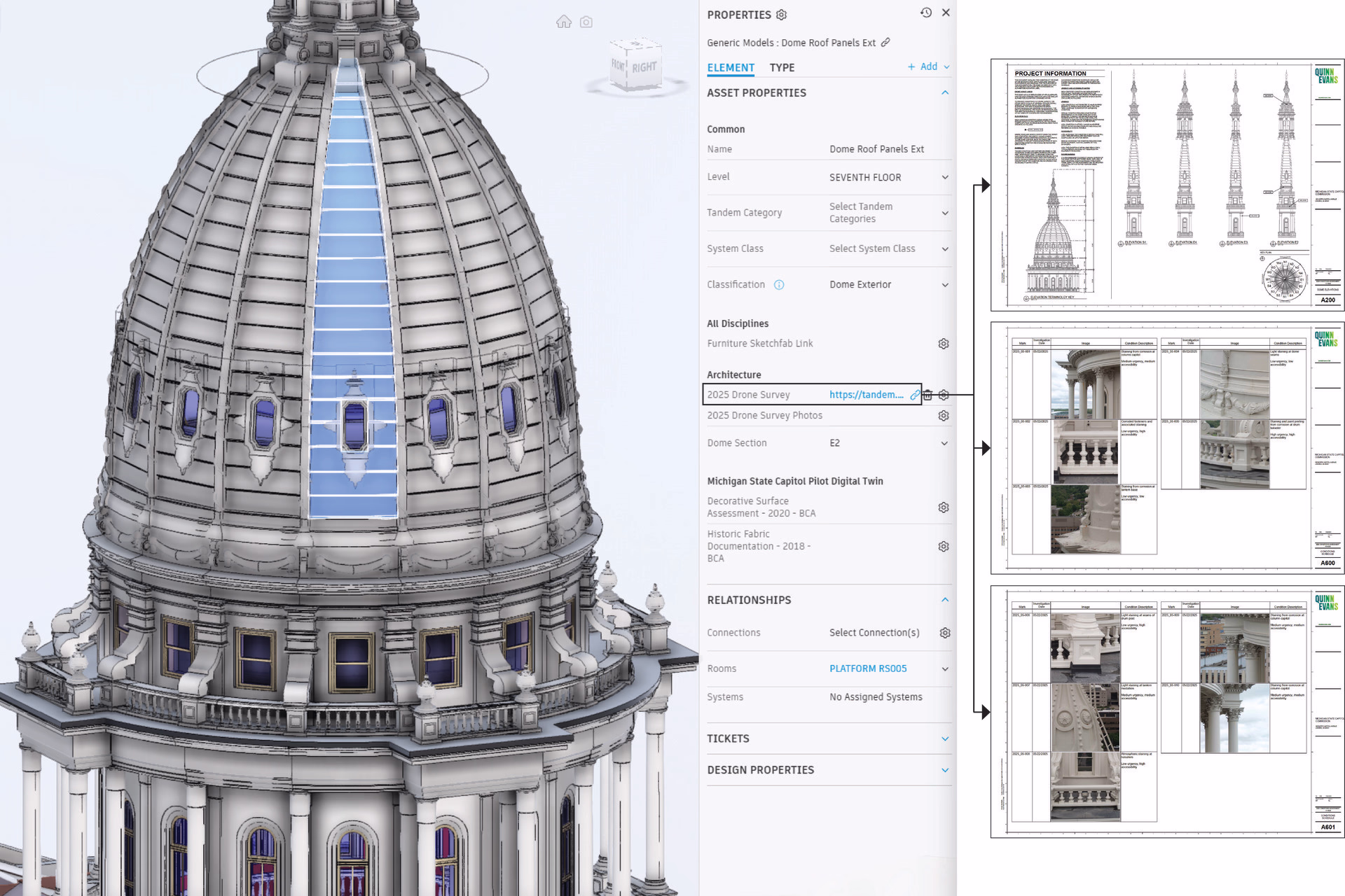 The digital twin of the Michigan State Capitol.