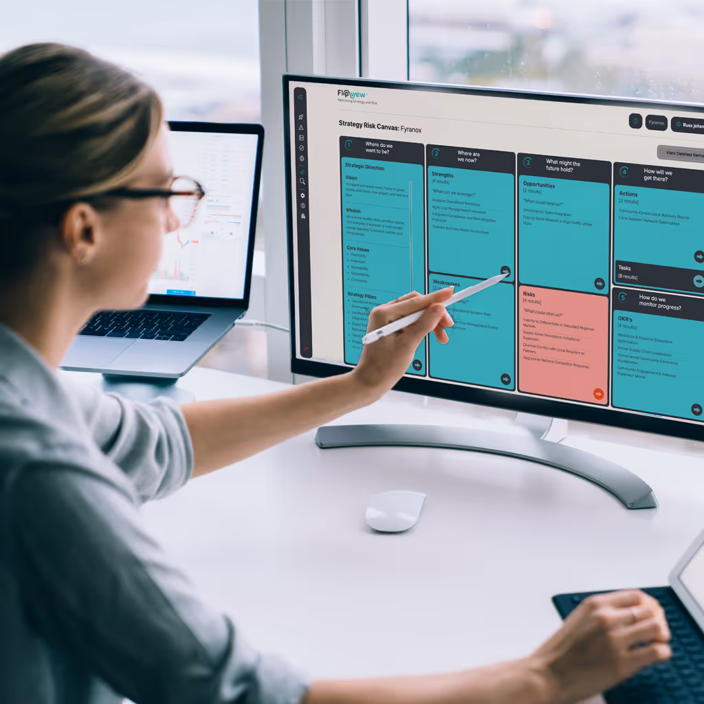 Person using the Flipview dashboard