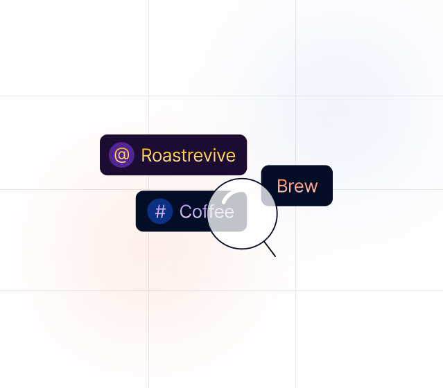 Emerging topic tags under a magnifying glass