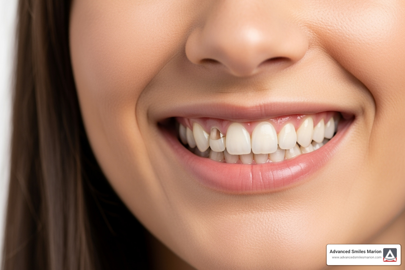 A smiling person with a healthy dental bridge - broken bridge teeth