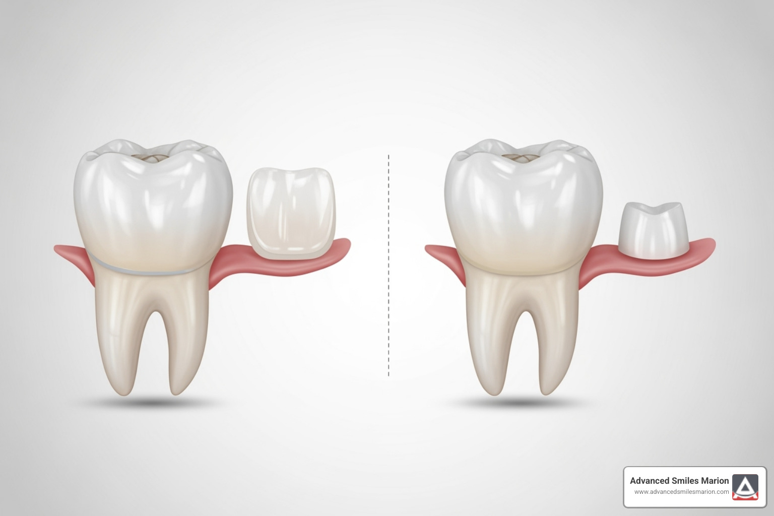 a person with a beautiful, natural-looking smile achieved with veneers - difference between veneers and crowns