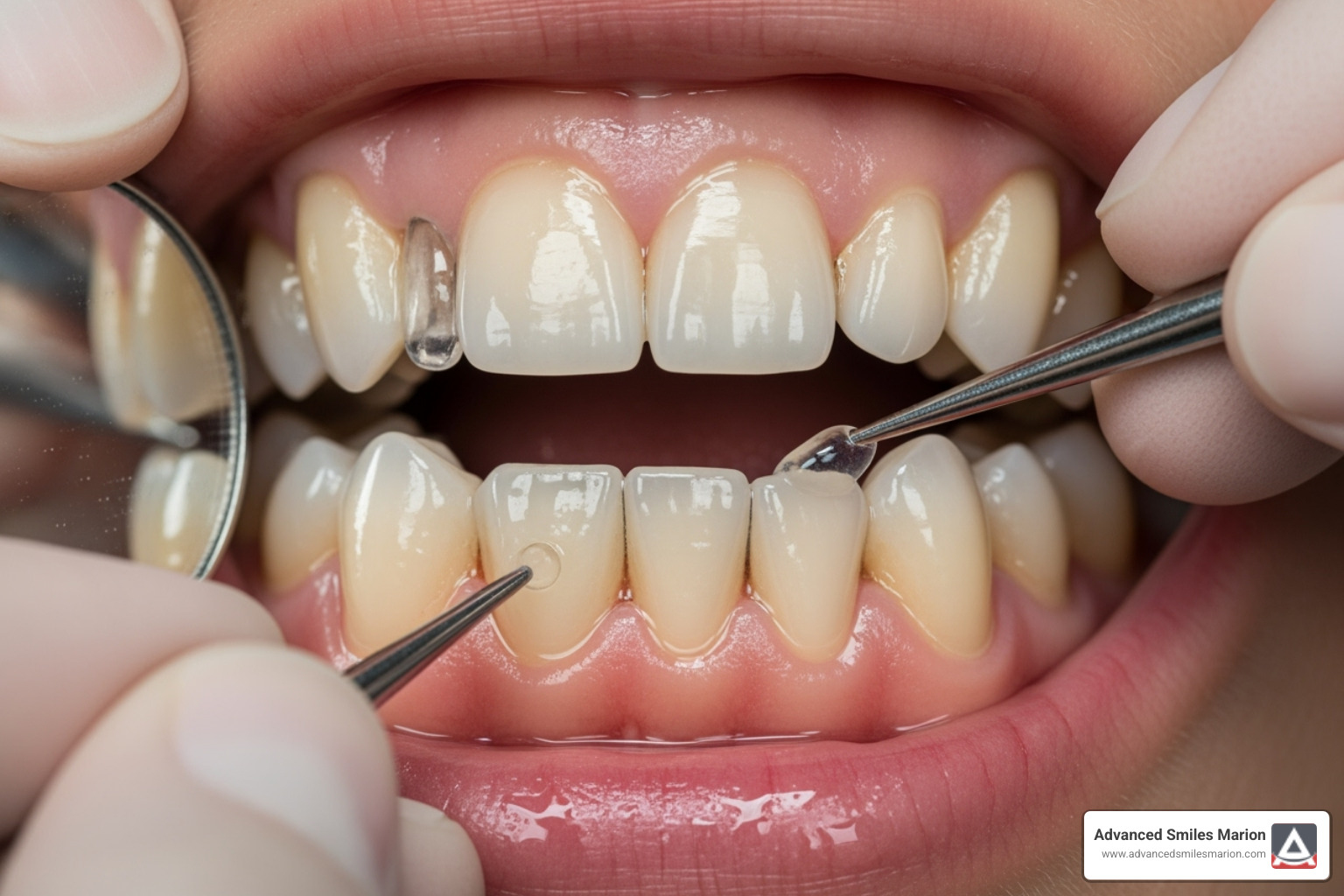 a dental crown being placed over a prepared molar - difference between veneers and crowns