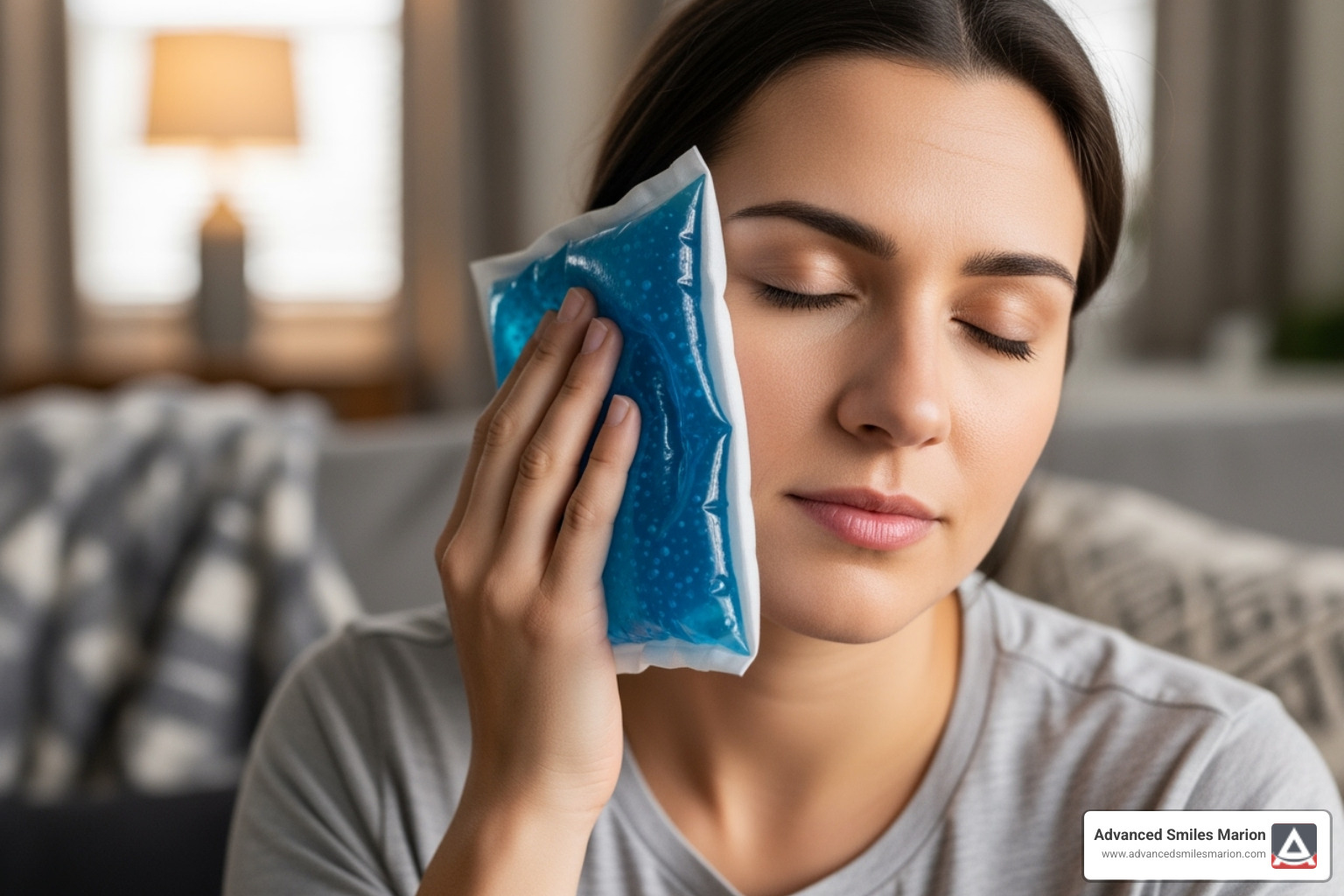 person applying cold compress to cheek - best otc pain reliever for toothache