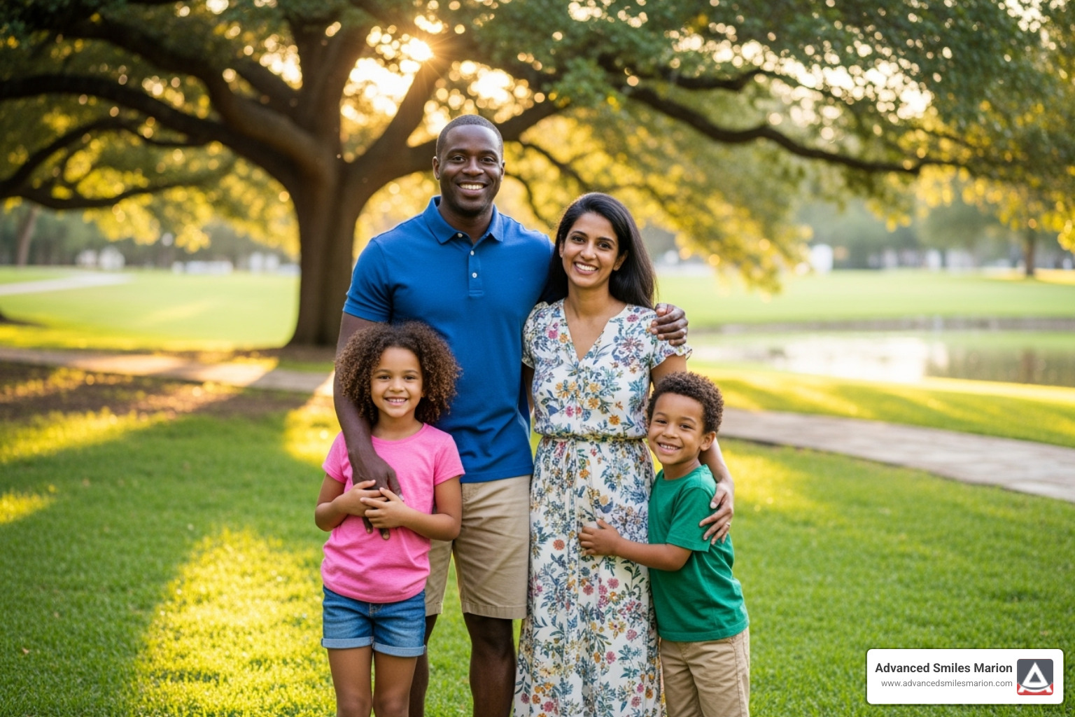 Family smiling in Marion, Ohio - dental wellness plan Marion