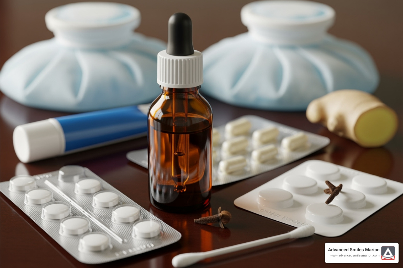 Diagram showing a cross-section of a tooth with a cavity and an abscess - toothache medicine Diagram showing a cross-section of a tooth with a cavity and an abscess - toothache medicine