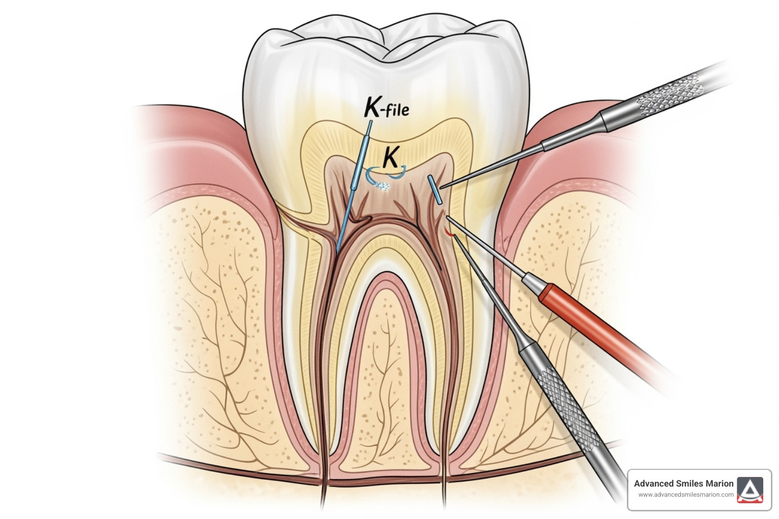 a diagram of a root canal procedure - rebuilding a tooth