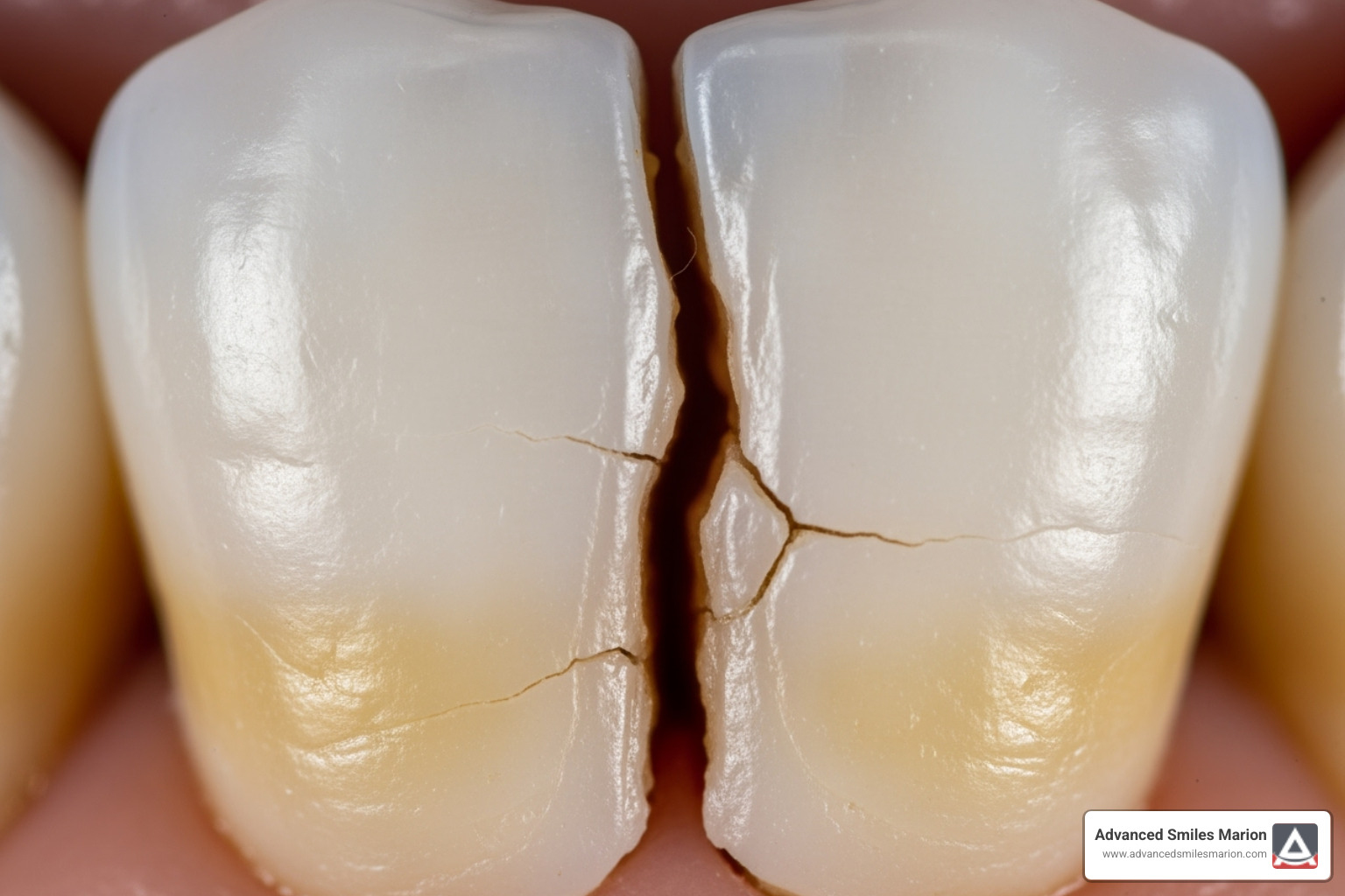 a cracked molar tooth under magnification - rebuilding a tooth