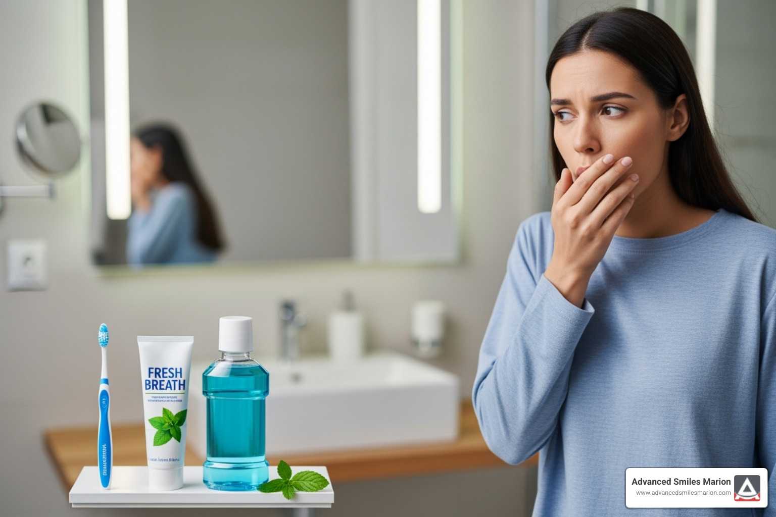 Image of a friendly dentist consulting with a patient - Bad breath solutions