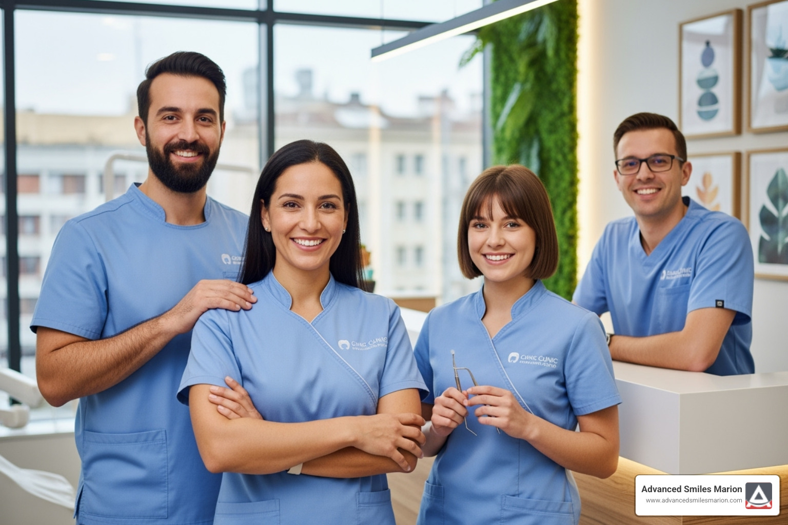 Friendly and professional dental team at Advanced Smiles Marion - ada code for crown delivery Friendly and professional dental team at Advanced Smiles Marion - ada code for crown delivery