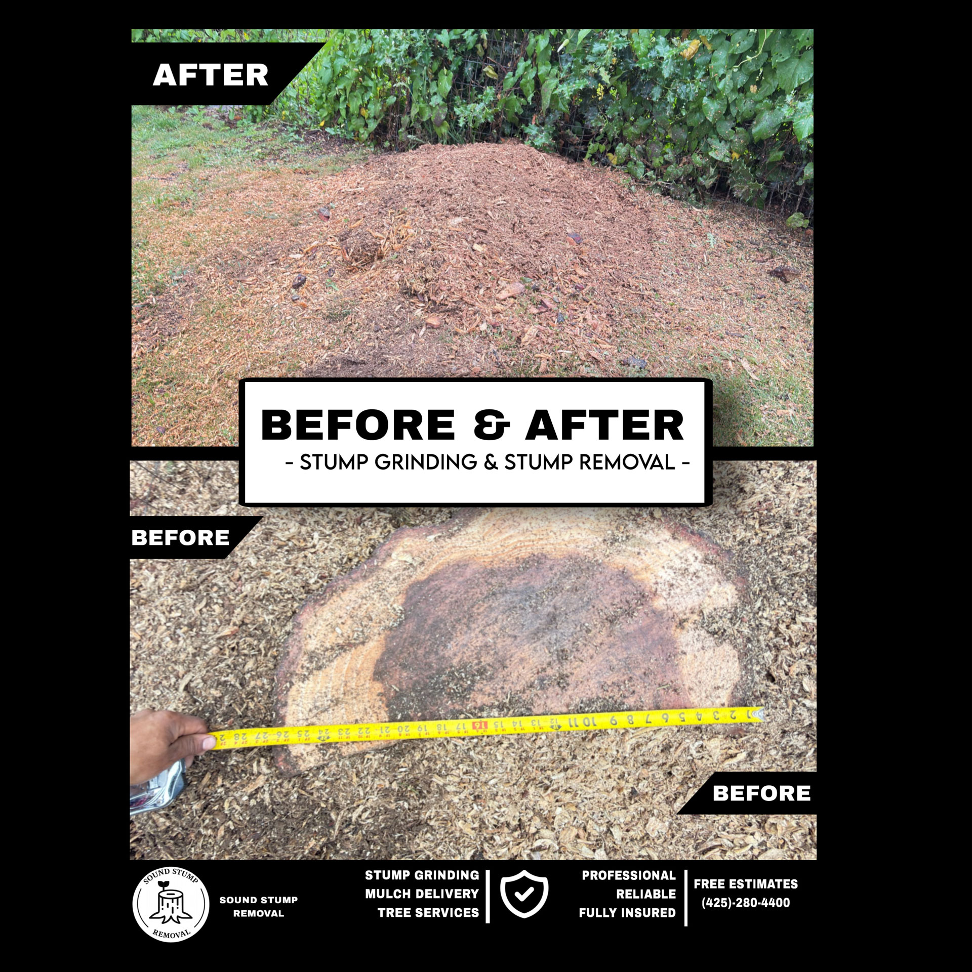 27" Stump Ground To Nothing