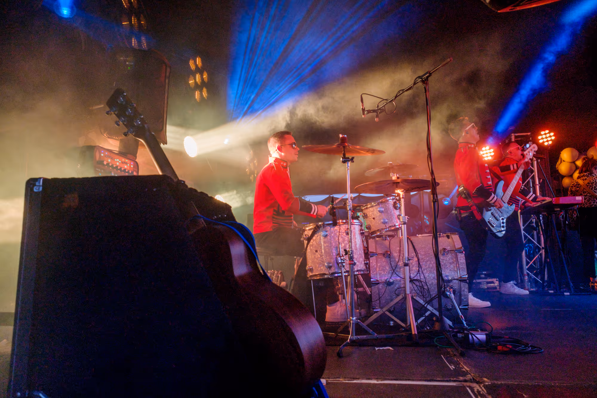 Onstage with SoniQ Empires drummer live at festival style private event