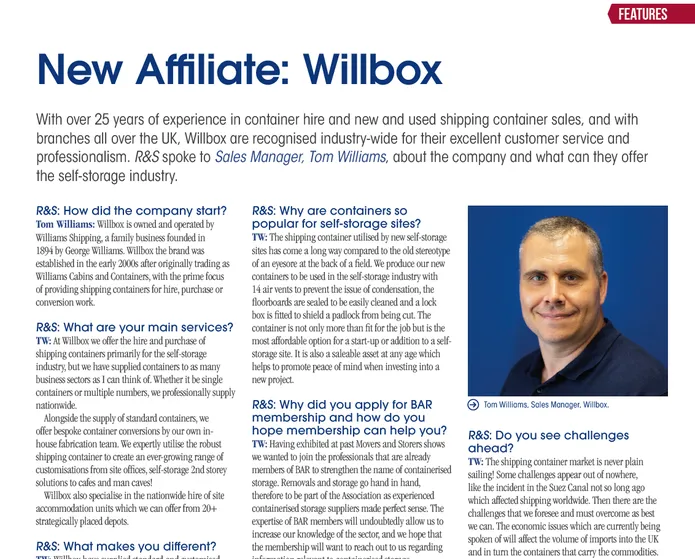 Willbox in the news: Tom Williams in R&S magazine 
