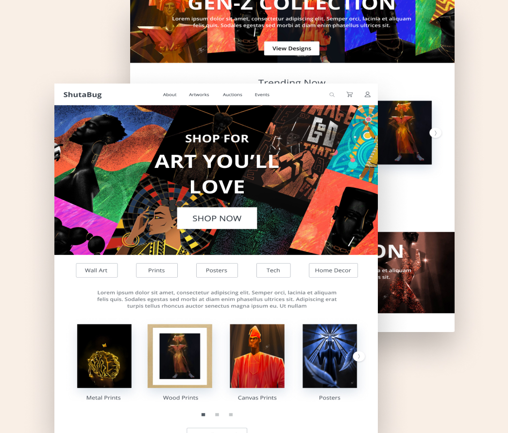 A mockup of a project
