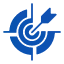Icon of a blue target with concentric circles and crosshairs symbolizing targeting or focus.