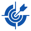 Icon of a blue target with concentric circles and crosshairs symbolizing targeting or focus.