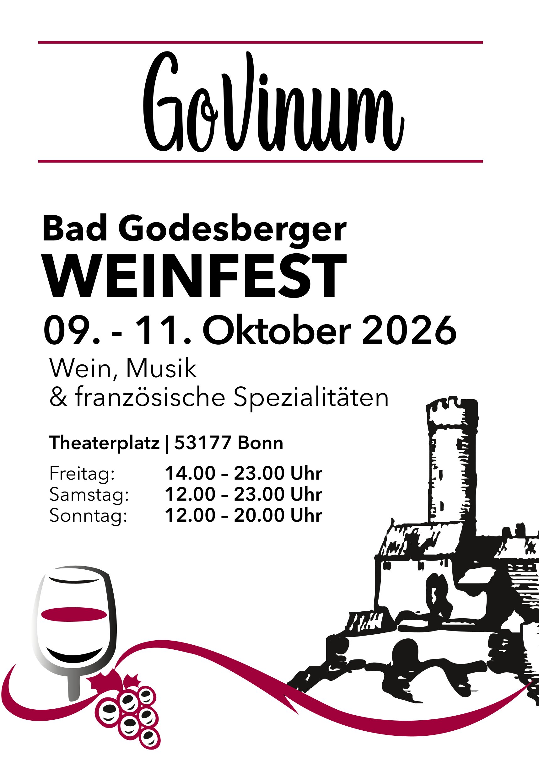 Plakat Bad Godesberger Weinfest im Herbst