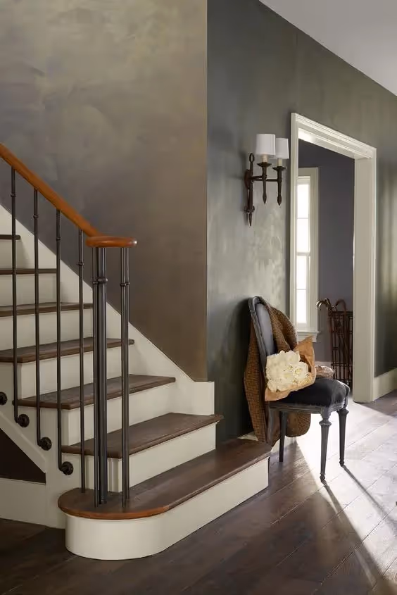 Fantasy Finishes entryway restoration, cabinet repair renovation, interior painting on Long Island New York 631-278-5096