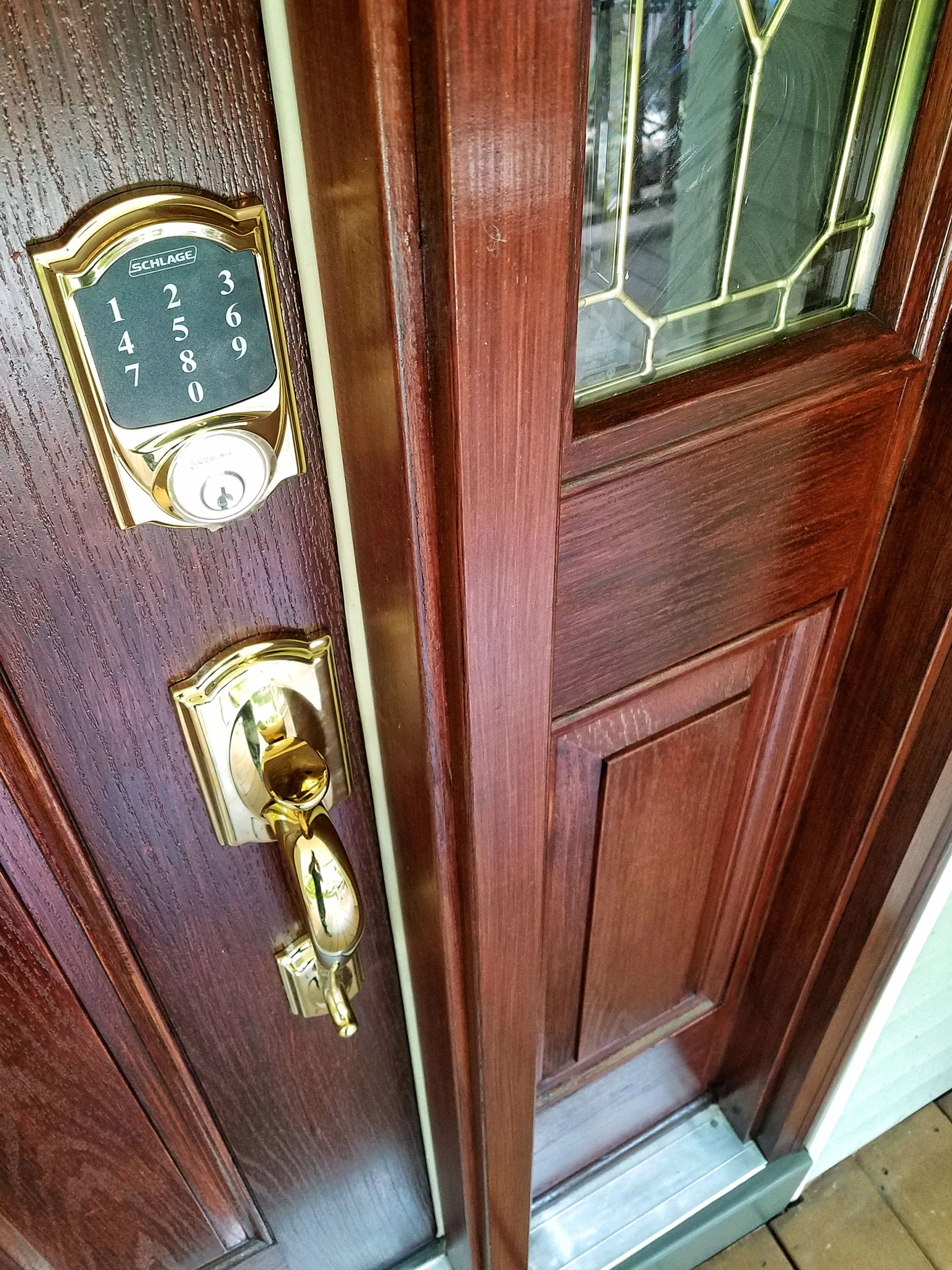 Fantasy Finishes entryway restoration, cabinet repair renovation, interior painting on Long Island New York 631-278-5096