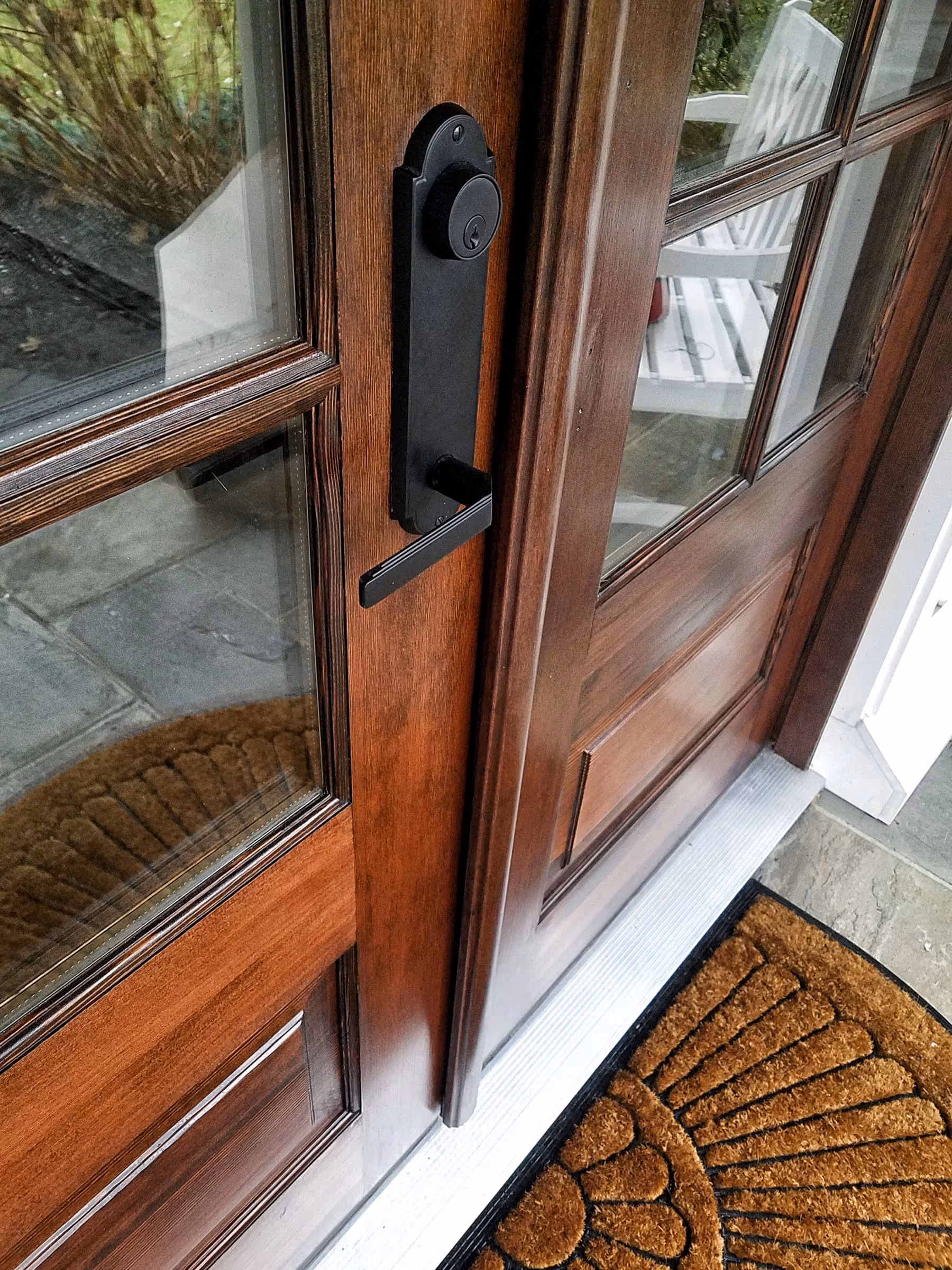 Fantasy Finishes entryway restoration, cabinet repair renovation, interior painting on Long Island New York 631-278-5096