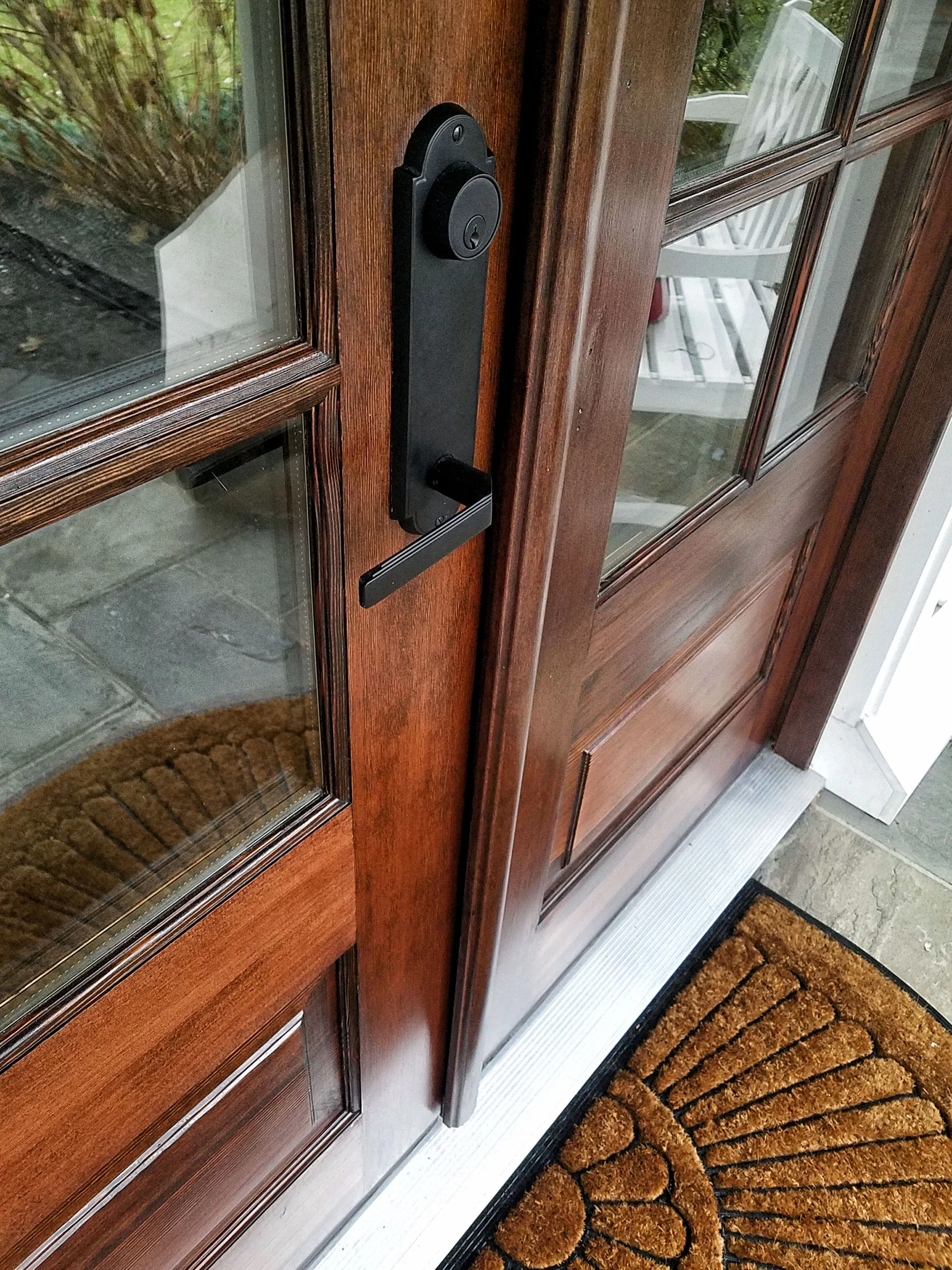 Fantasy Finishes entryway restoration, cabinet repair renovation, interior painting on Long Island New York 631-278-5096