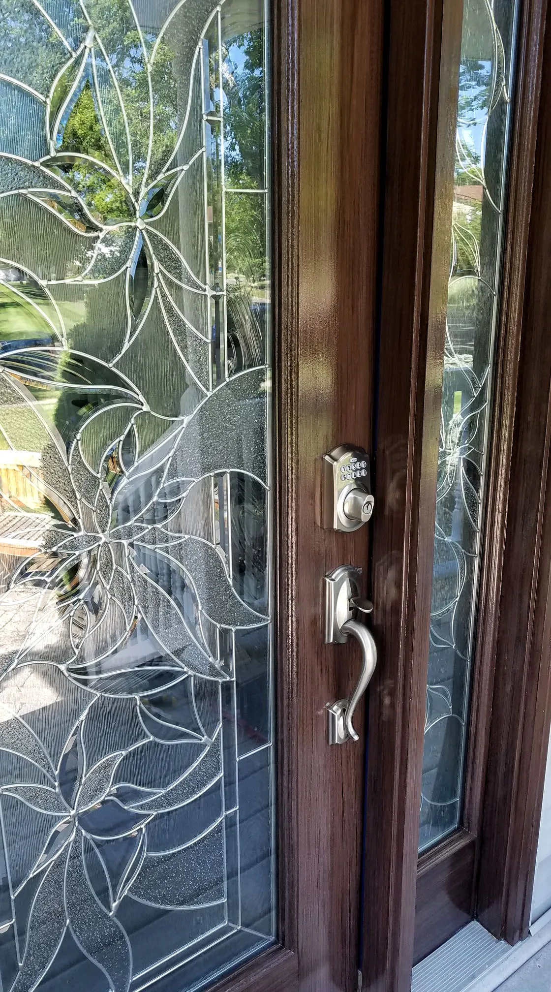 Fantasy Finishes entryway restoration, cabinet repair renovation, interior painting on Long Island New York 631-278-5096