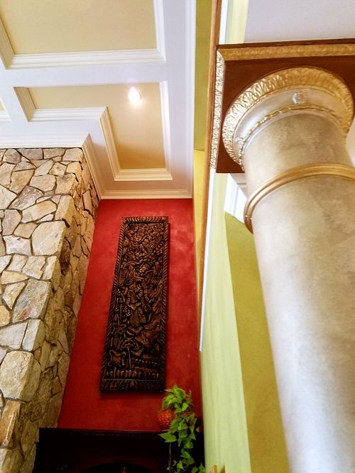 Fantasy Finishes entryway restoration, cabinet repair renovation, interior painting on Long Island New York 631-278-5096