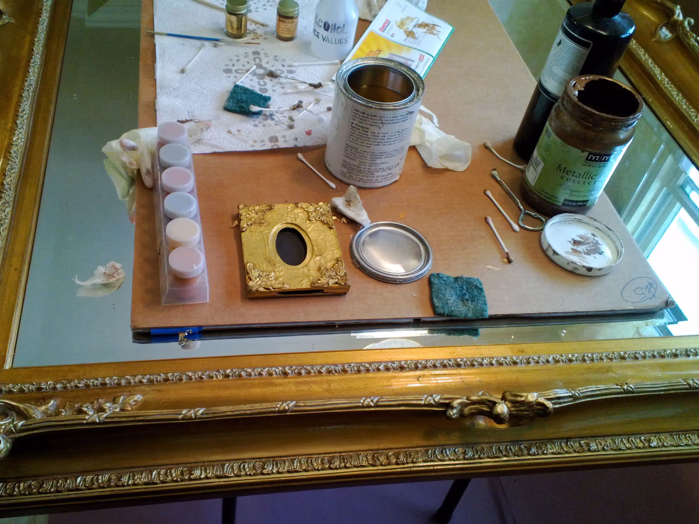 Fantasy Finishes entryway restoration, cabinet repair renovation, interior painting on Long Island New York 631-278-5096