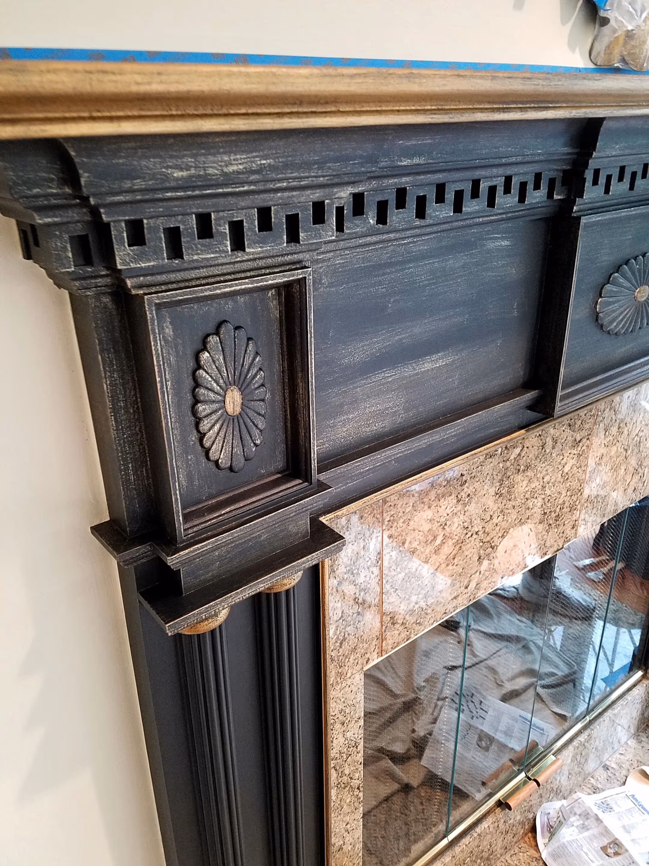 Fantasy Finishes entryway restoration, cabinet repair renovation, interior painting on Long Island New York 631-278-5096
