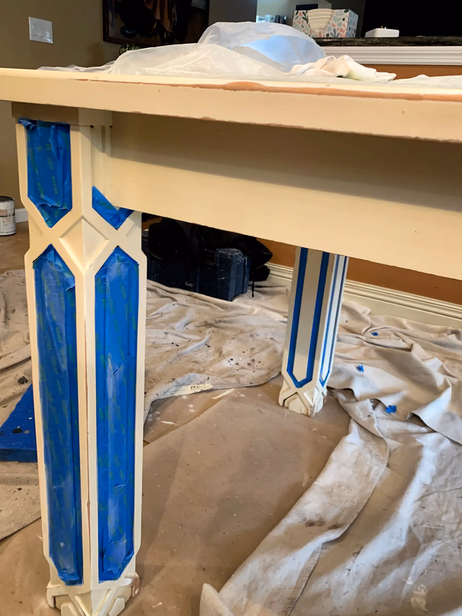 Fantasy Finishes entryway restoration, cabinet repair renovation, interior painting on Long Island New York 631-278-5096