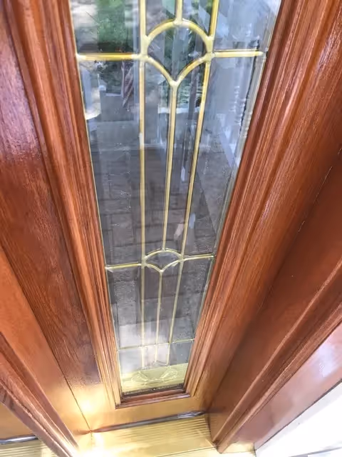 Fantasy Finishes Signature Project—entryway restoration, cabinet repair renovation, decorative painting, interior painting 631-278-5096