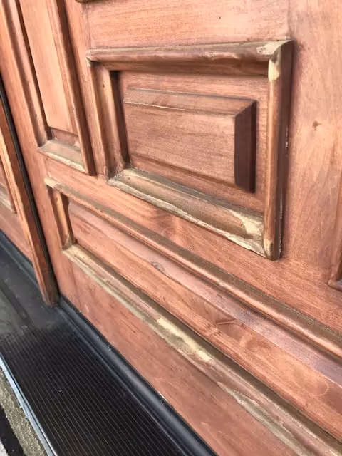 Fantasy Finishes Signature Project—entryway restoration, cabinet repair renovation, decorative painting, interior painting 631-278-5096