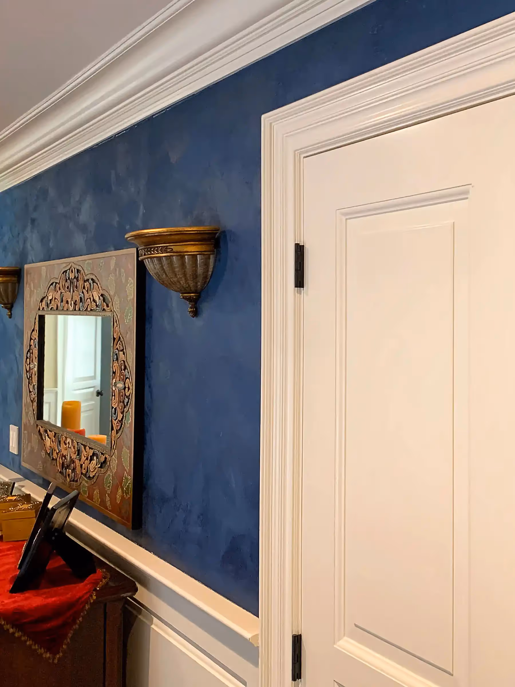 Fantasy Finishes Signature Projects—entryway restoration, cabinet repair and renovation, decorative painting, interior painting 631-278-5096
