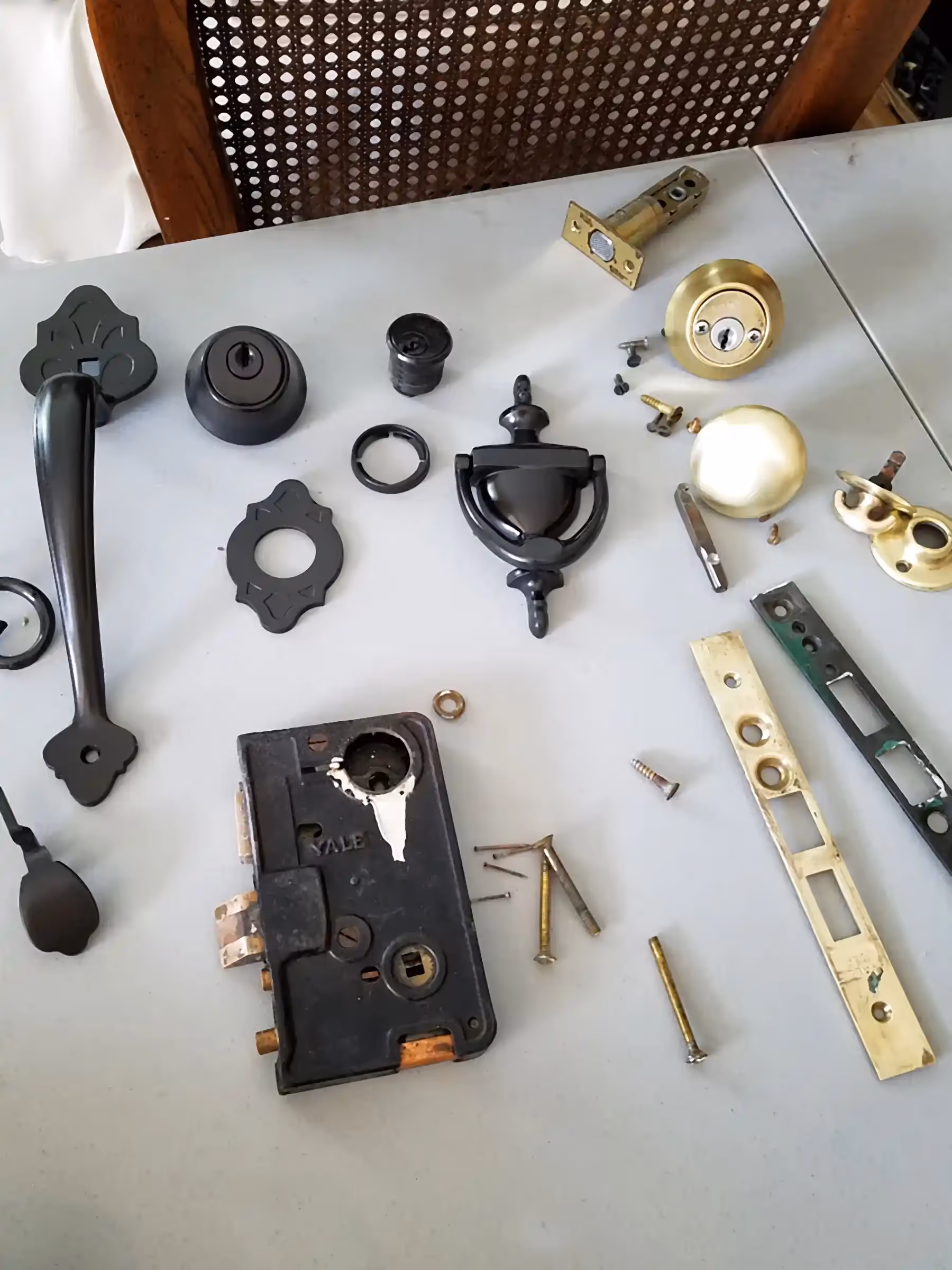 Fantasy Finishes Signature Project—entryway restoration, cabinet repair renovation, decorative painting, interior painting 631-278-5096