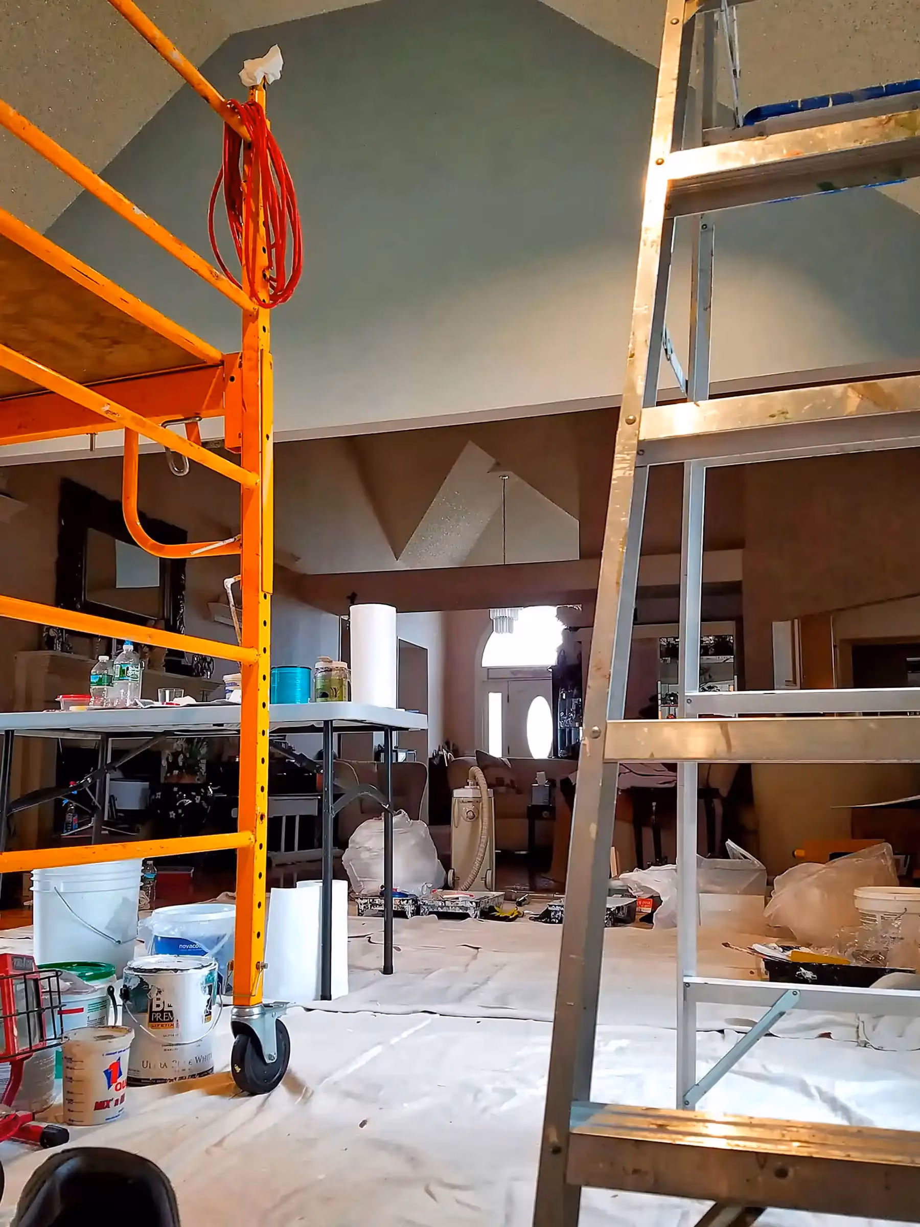 Fantasy Finishes Signature Project—entryway restoration, cabinet repair renovation, decorative painting, interior painting 631-278-5096