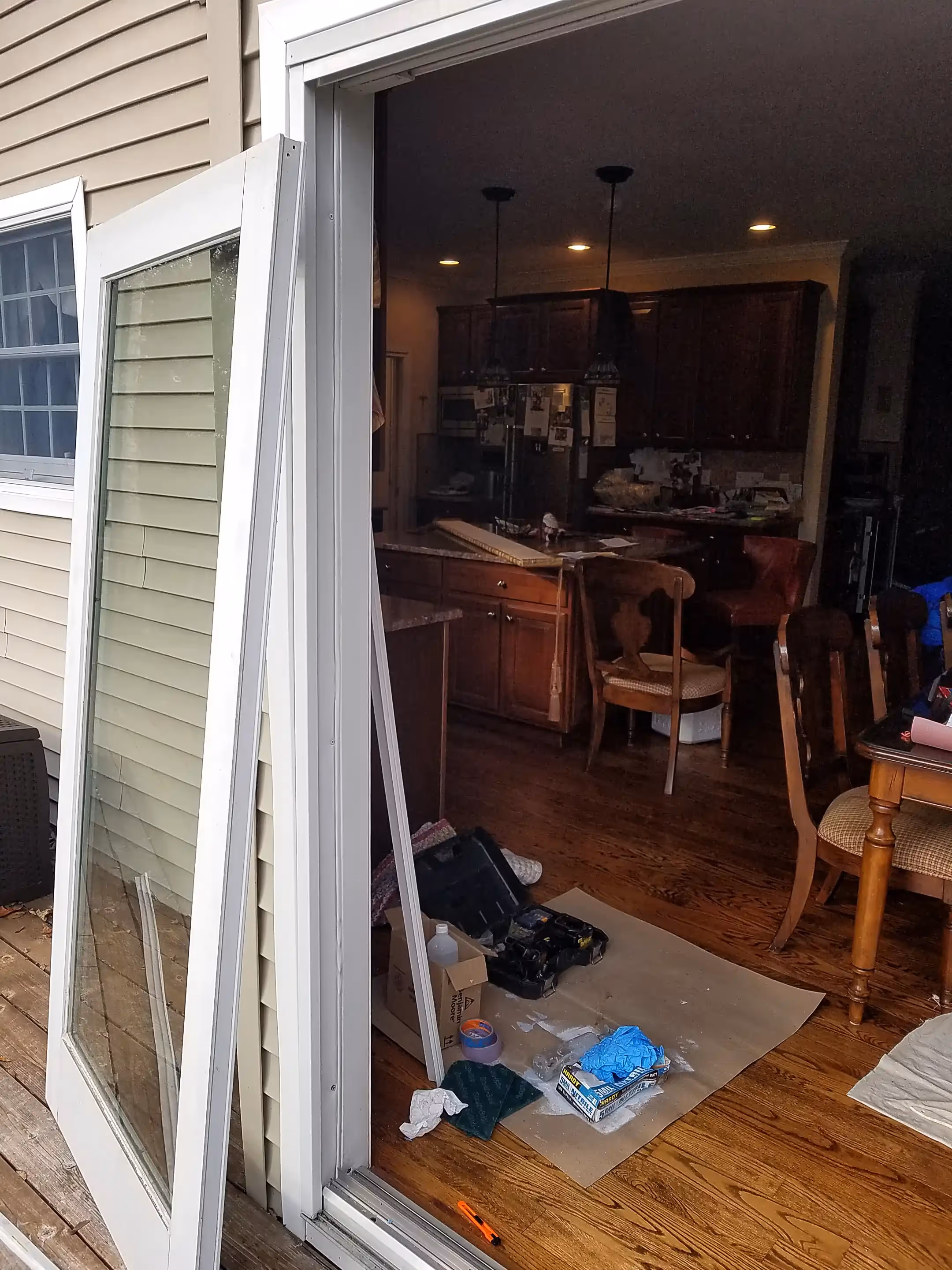 Fantasy Finishes Signature Project—entryway restoration, cabinet repair renovation, decorative painting, interior painting 631-278-5096