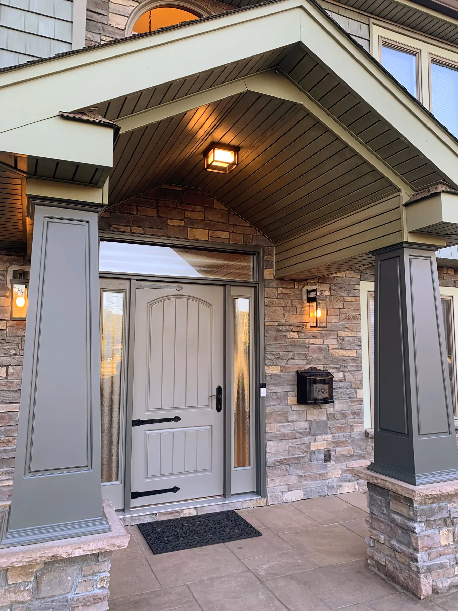 Fantasy Finishes entryway restoration, cabinet repair renovation, interior painting on Long Island New York 631-278-5096