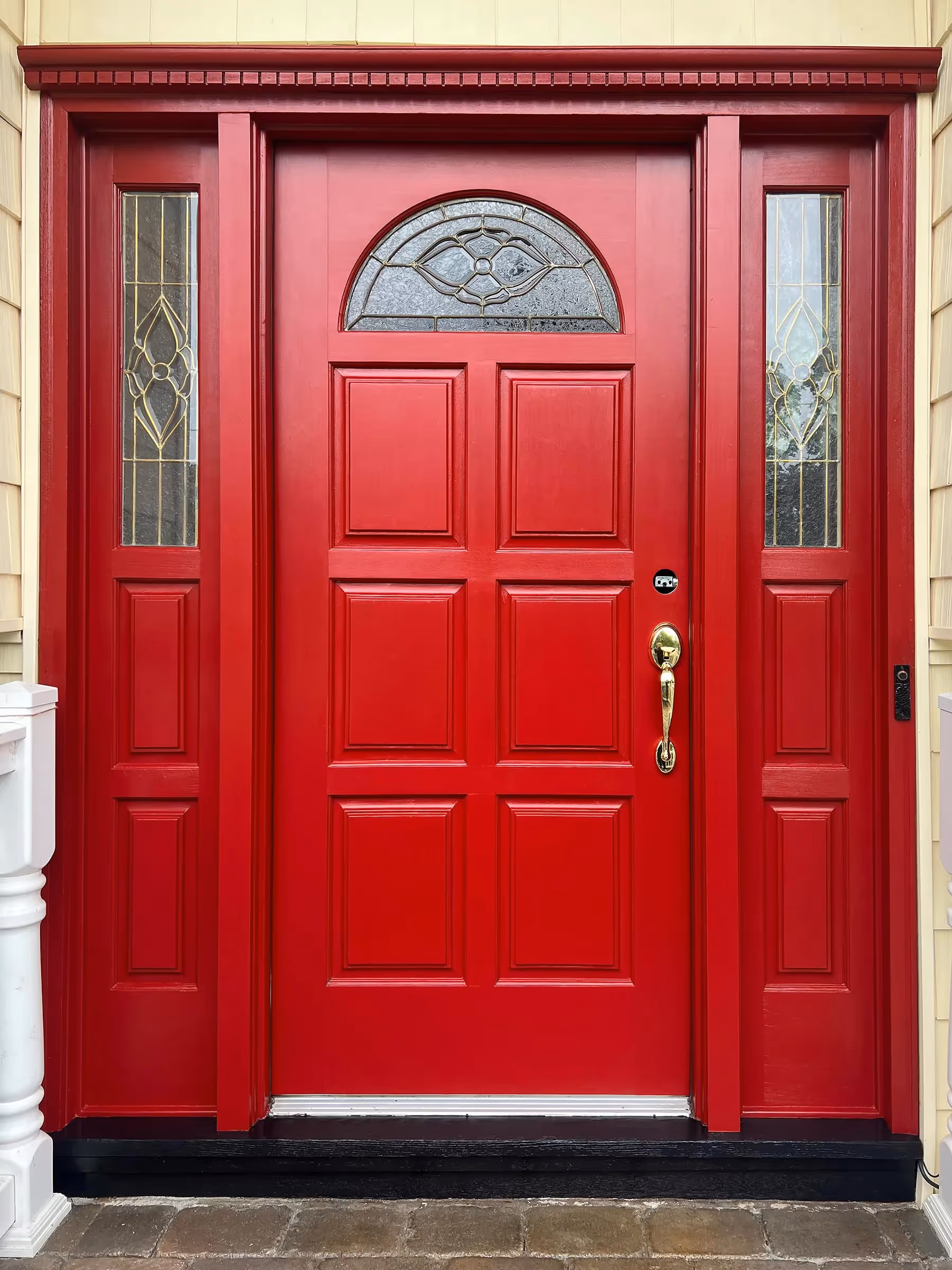 Fantasy Finishes entryway restoration, cabinet repair renovation, interior painting on Long Island New York 631-278-5096