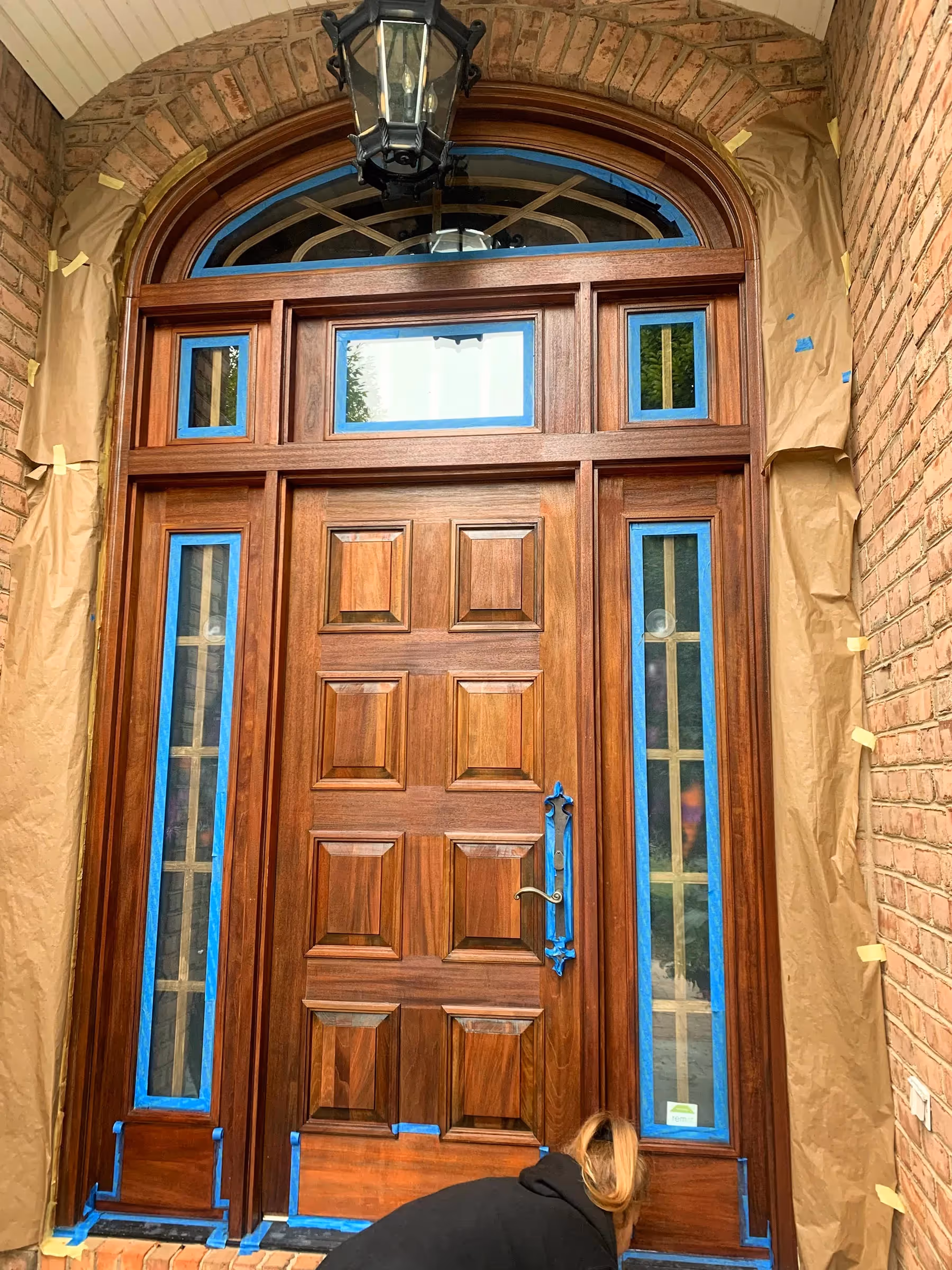 Fantasy Finishes entryway restoration, cabinet repair renovation, interior painting on Long Island New York 631-278-5096