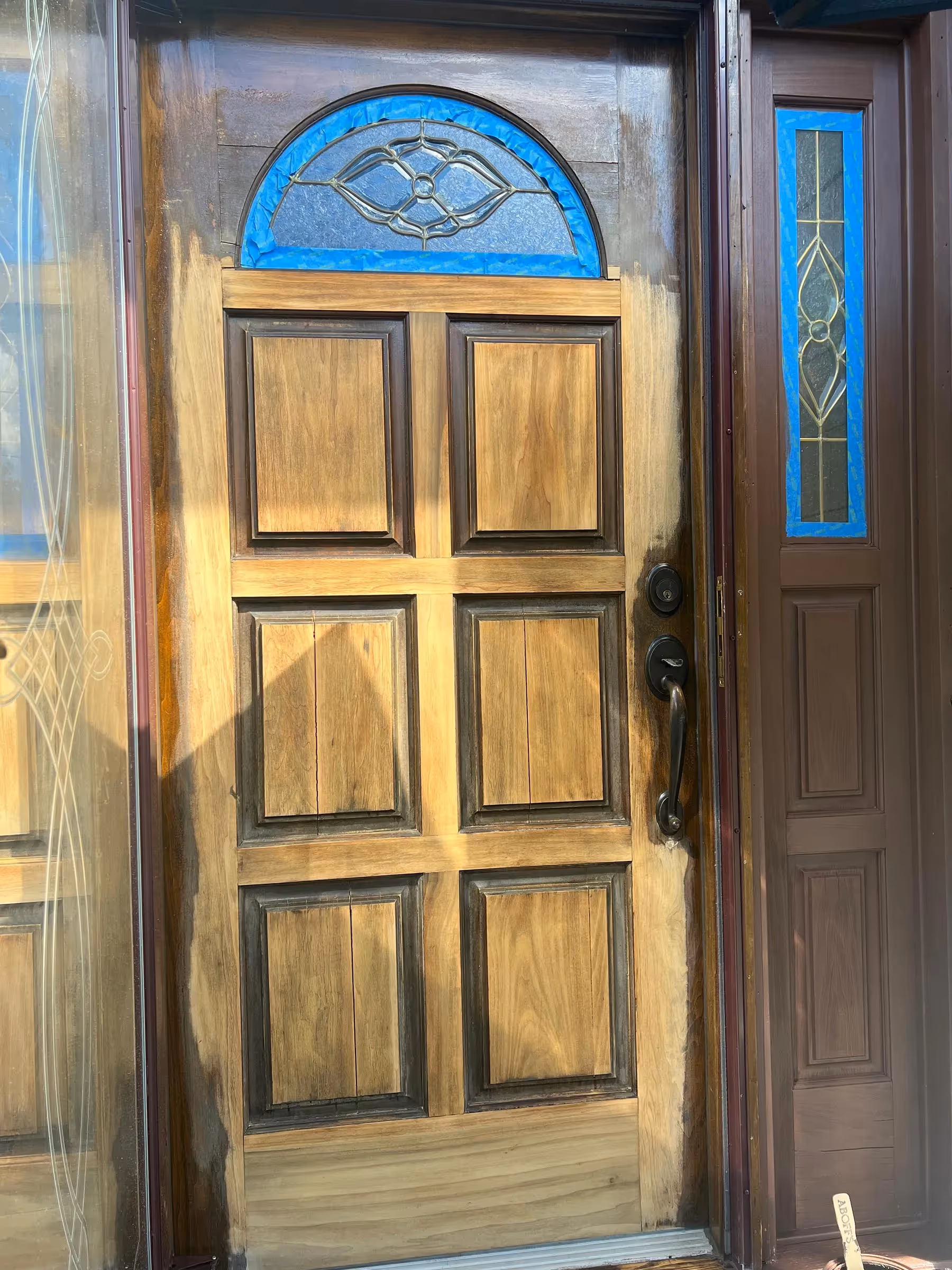 Fantasy Finishes entryway restoration, cabinet repair renovation, interior painting on Long Island New York 631-278-5096