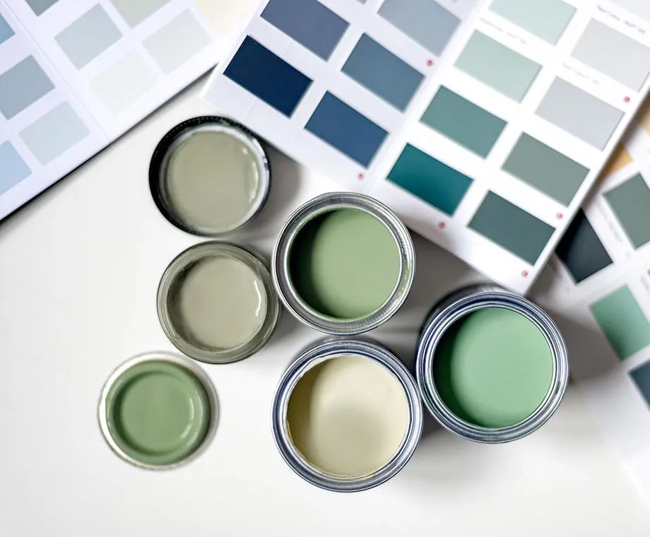 How do I select interior and exterior paint colors?