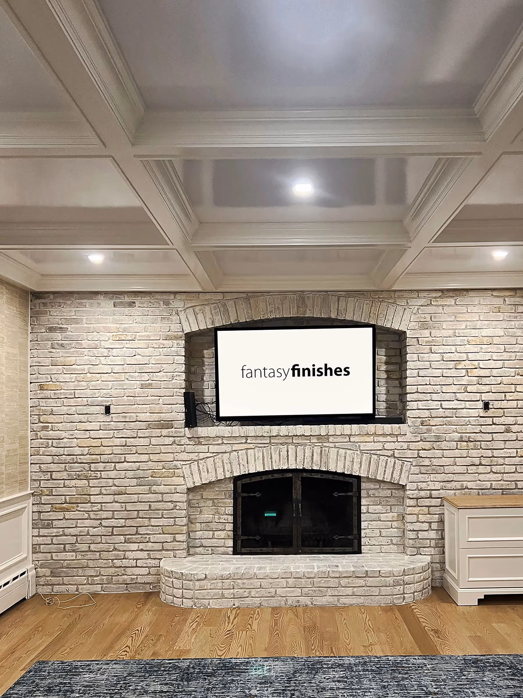 Decorative painting of a fireplace. Fantasy Finishes New York