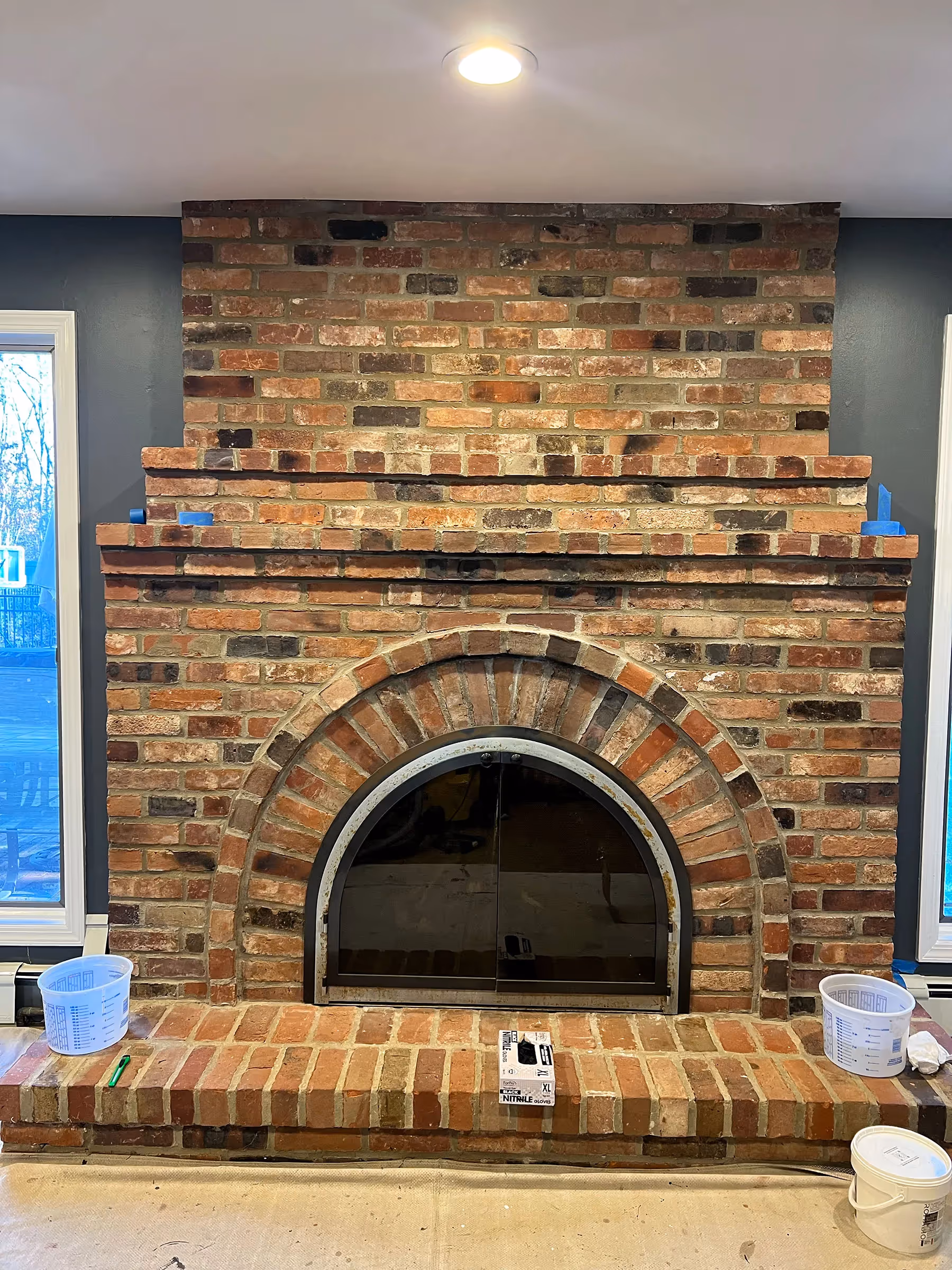 Decorative painting of a fireplace. Fantasy Finishes New York