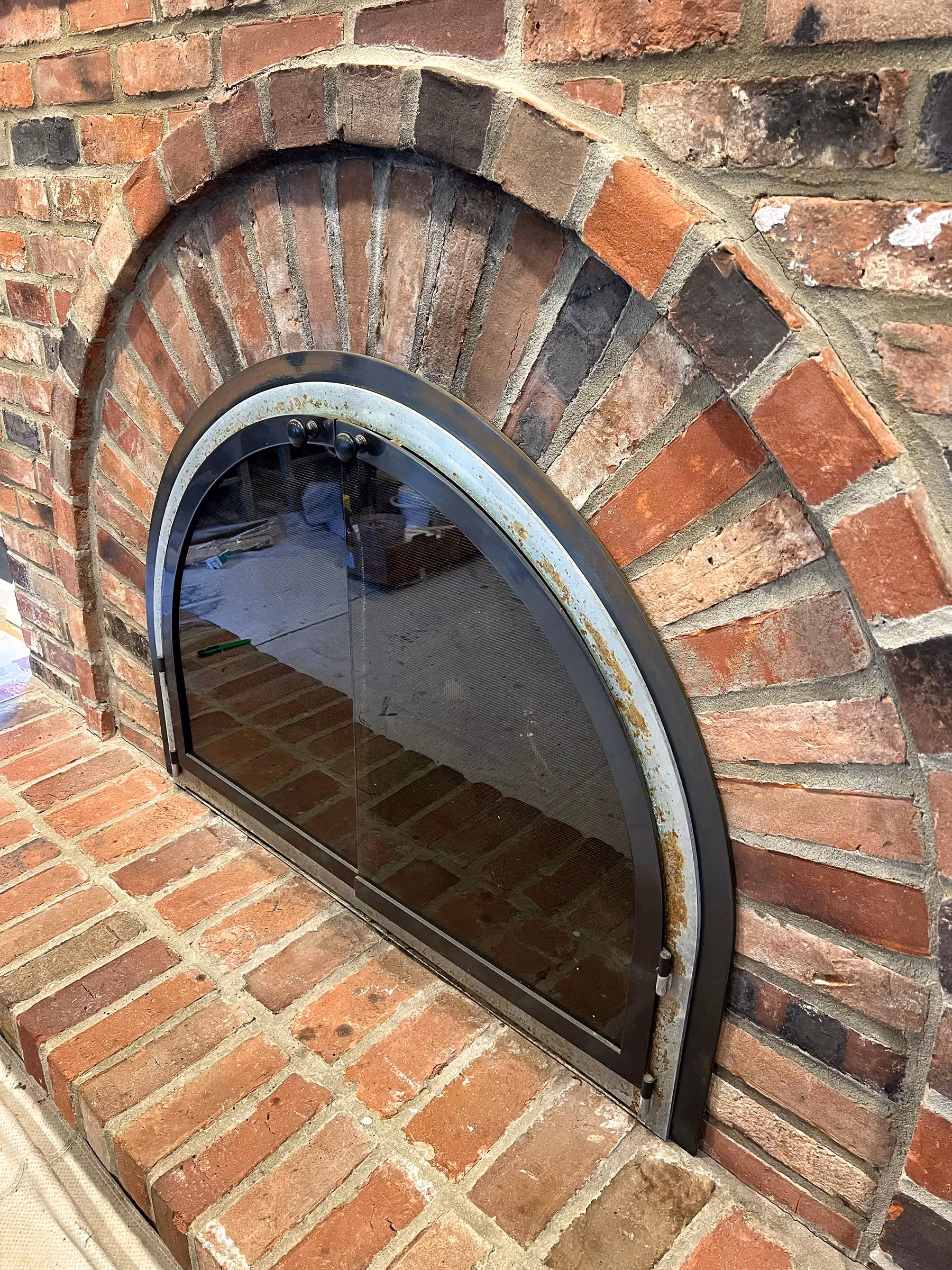 Decorative painting of a fireplace. Fantasy Finishes New York