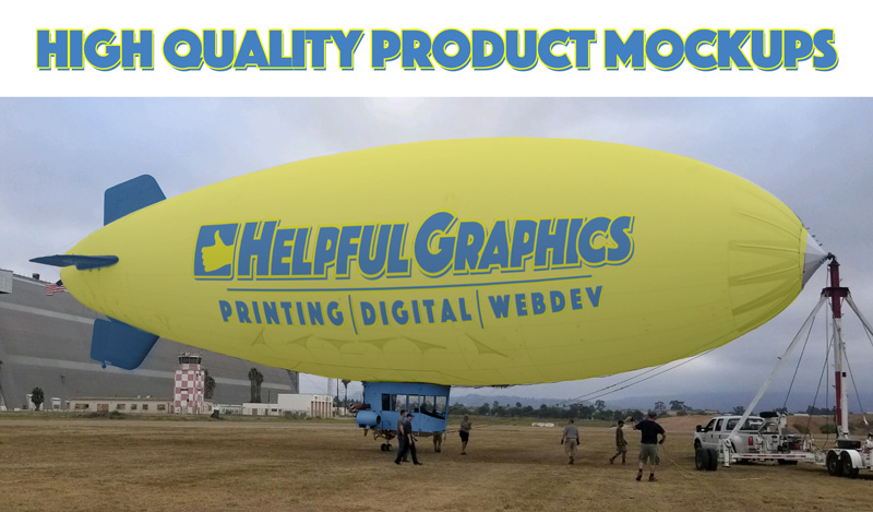 Helpful Graphics blimp mockup