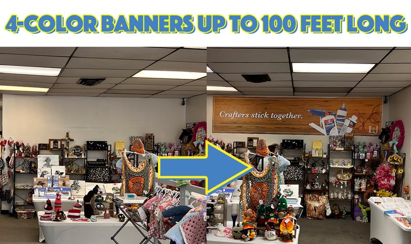 Before & After of LnJ large custom banner