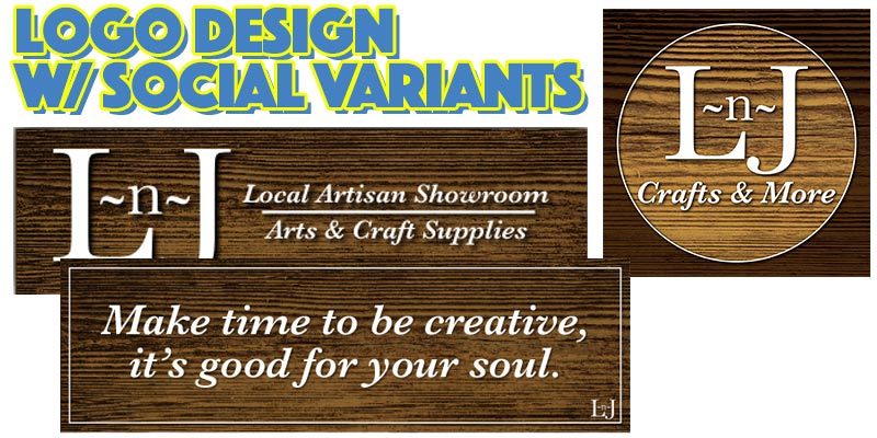 Collage of design elements for L n J Crafts