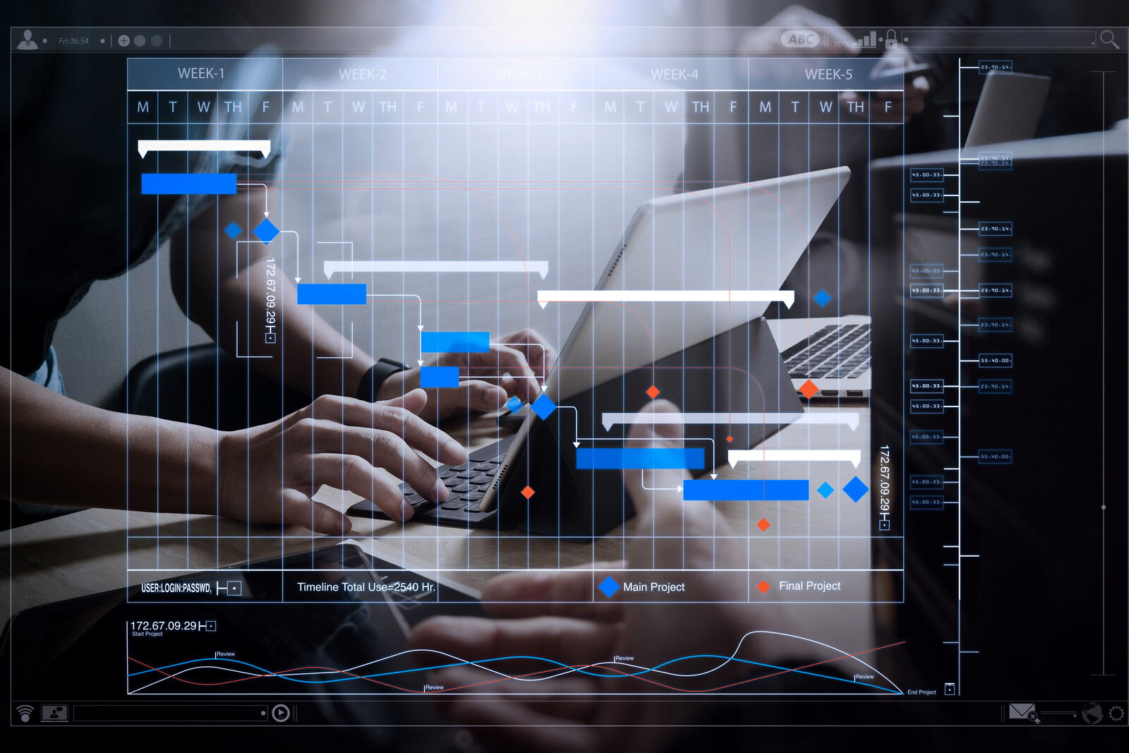 Image representing Design Strategy showing a person at a computer with overlay of various charts.