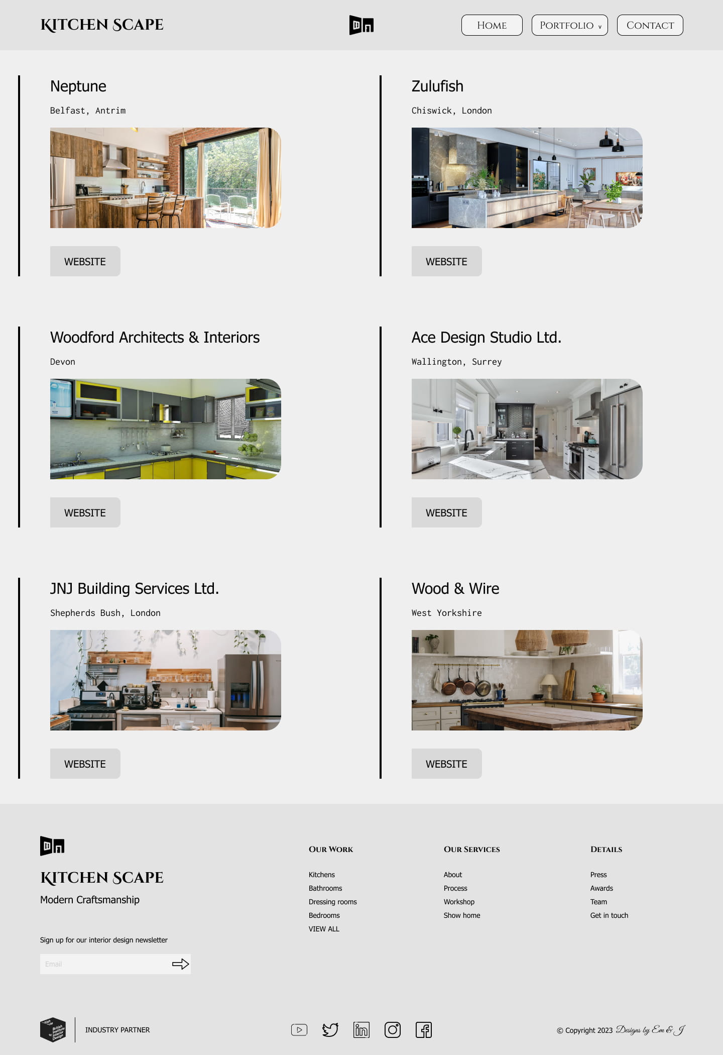 Page layout for one page brochure website design, example of a homepage for a startup advertising a team collaboration app titled Callin'
