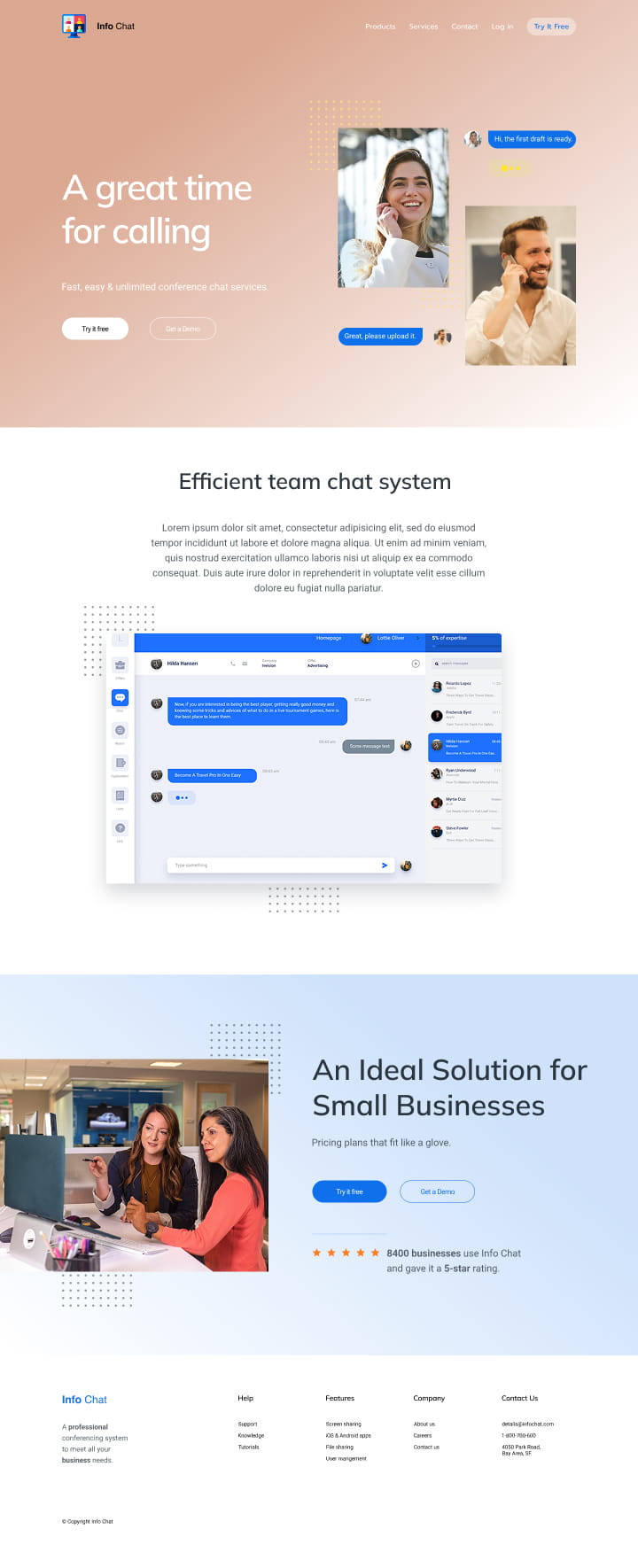 one page website example